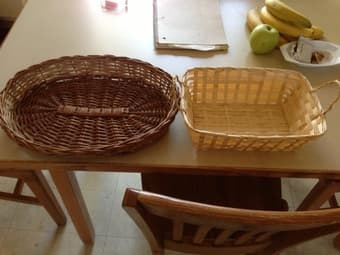 2 beautiful cane baskets - only $ 3 total 1