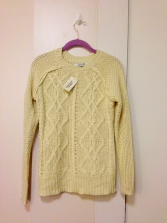 Cream knit sweater by Forever 21. Size S, $12 1