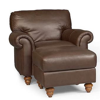 4 piece Brown leather sofa set: loveseat armchair ottoman set $650 1