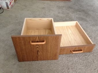 sale wood cabinet and drawers (great as under-bed organizers) total $5 1