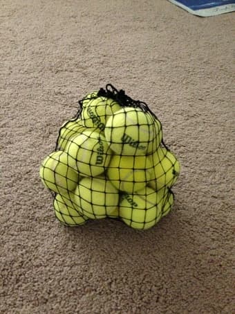 sale - tennis balls (almost new), 3lb dumbbells, roller bladers 1