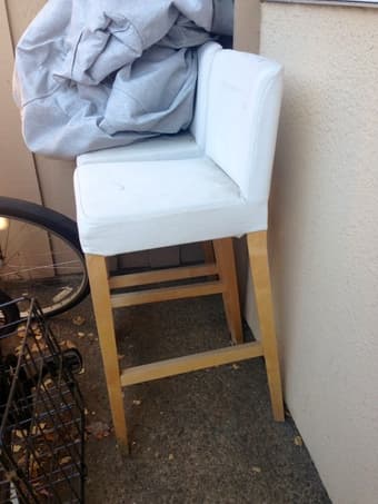 2 White Bar Stools 1