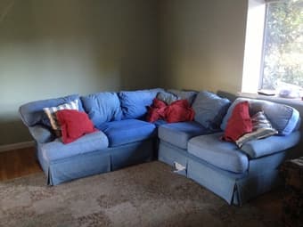 Comfortable Blue Couch - Well-Used 1