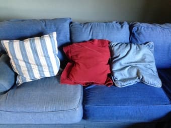 Comfortable Blue Couch - Well-Used 3