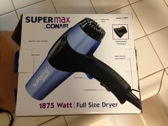 trashbin $3, hair dryer $6, hair trimmer $6 3