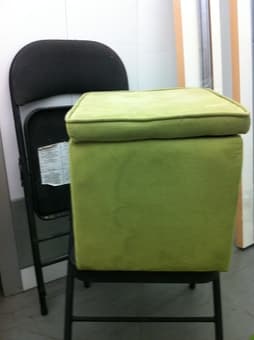 Green cube storage ottoman $10 1