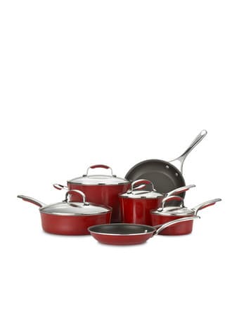 Brand New! Never Been Used Cuisinart 10-Piece Red Cookware Set 1