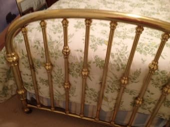 Heavy Duty Antique Brass Bed with Mattress - Very good condition  $350 3