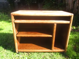 Wooden Desk with Slide Out Shelves - $20 1