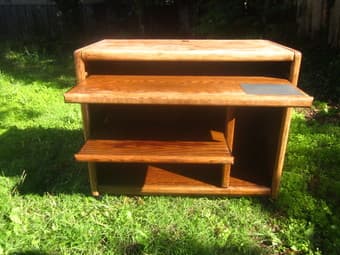 Wooden Desk with Slide Out Shelves - $20 2