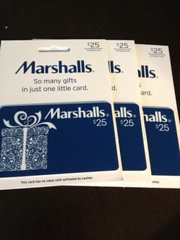 Two $25 Marshall's gift cards only $20 each 1