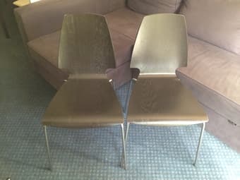 2 nice black dining chairs $40 3