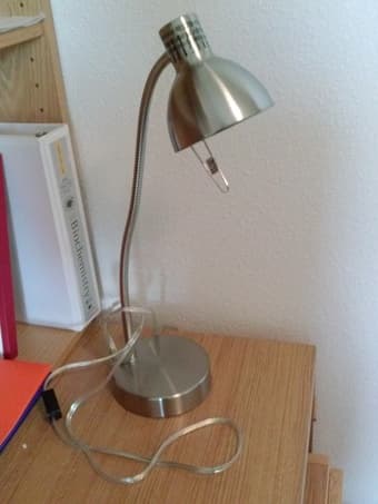 SILVER-COLORED DESK LAMP $15 1