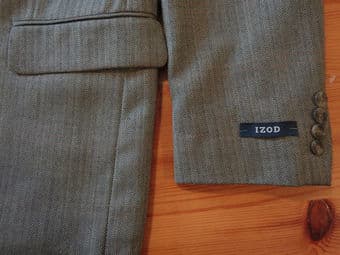 Awesome New Izod Tan/Grey micro-Herringbone pattern blazer $150 obo 1