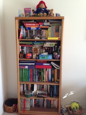 Tall Wood Bookshelf with Four Shelves - $20 1