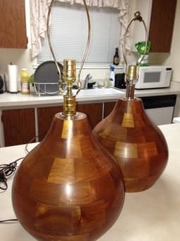2 beautiful wooden lamps - $15 each 1