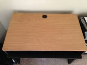 Desk with keyboard tray and extra shelf under the panel $65.00 1