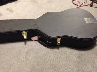 Squier acoustic guitar and hard case for sale, $100 2