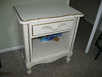 White,walnut table for night stand $30 1