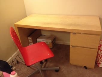 A very good study desk  and chairs: $40 1