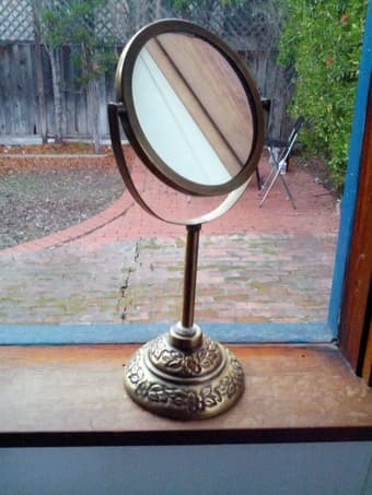 4.5" d Tabletop Vanity Mirror ----- $15 1