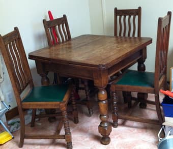 Solid Wood Dining Table & 4 Chairs 1
