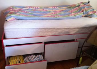 Kids Twin Captain Bed with 5 drawers for storage - $150 1
