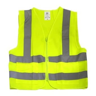 Neon Yellow Zipper Safety Vest with 2 Side Pockets ($6) 1