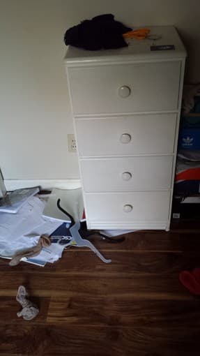 Ikea bed  mattress +Ikea 4-drawer chest only 50$ OBO 3