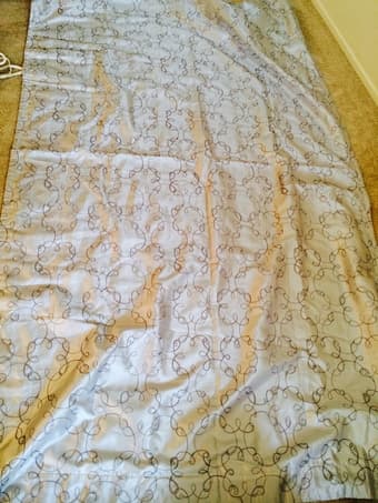 long silver curtains (x2 window) 1