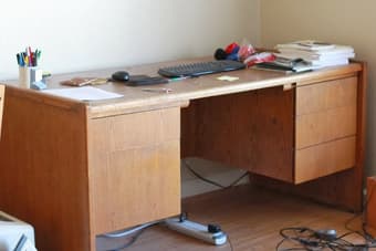 Solid wood desk -- $60 1