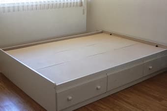 Full-sized bed frame with drawers and mattress - $120 2