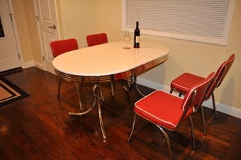 cool Dining combo, 4 chairs, red-chrome-white 2
