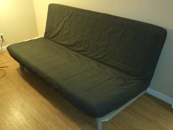 MOVE-OUT SALE! IKEA extendable futon, stool, ottomans, footrest, shelf 1