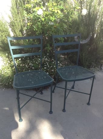 Two Green Patio Chairs -  - Great Condition - - $ 30/pair 1
