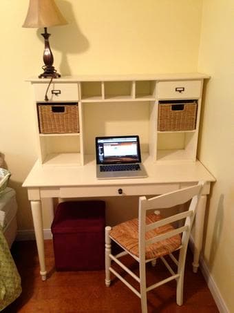 Beautiful Cream Desk and Coffee Table - $175 1