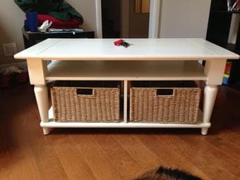 Beautiful Cream Desk and Coffee Table - $175 2
