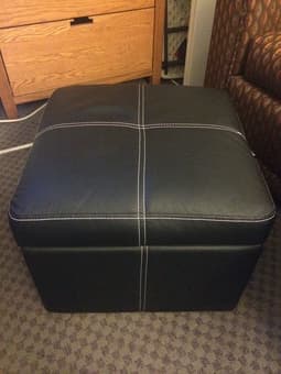 Leather storage ottoman for footrest, storage, or extra seating 1