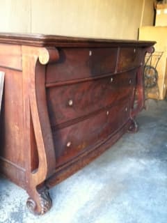 GREAT Sturdy Antique Wood Drawer/Chest: Key holes, great detail 2