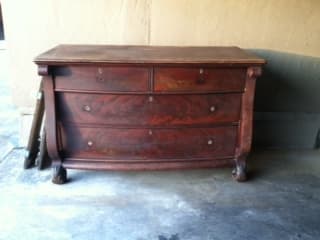 GREAT Sturdy Antique Wood Drawer/Chest: Key holes, great detail 1