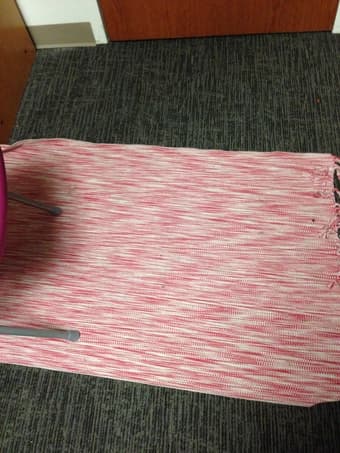 $5 pink and white Ikea rug 1