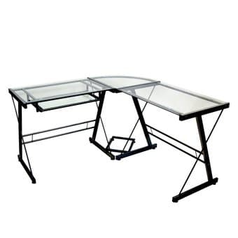 Z-line L-shaped glass desk - $50 1