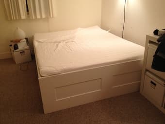 IKEA bed with mattress, queen size - $350 3