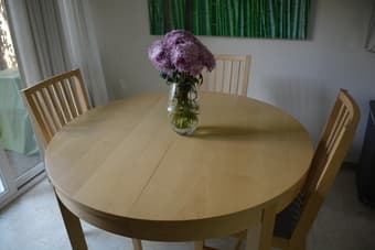 DINING TABLE IKEA (expandable) + 4 CHAIRS 2