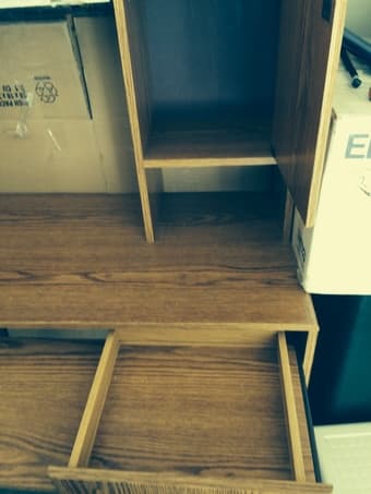 Computer and study desk with built in bookshelf $50 2