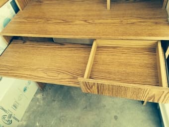 Computer and study desk with built in bookshelf $50 3