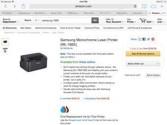 For Sale: Samsung ML1665 Mono Laser Printer 1