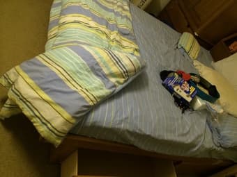 Beautiful platform bed with headboard $90 OBO 1