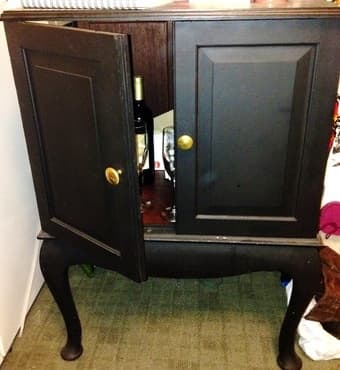 Hand painted black mini bar $70 OBO 1
