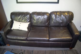 Black Leather Jennifer Sleeper Couch - $450 1